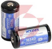 Akumulatorek 16340 / r-cr123 3,7v xtar 650mah (1 szt.) z zabezpieczeniem