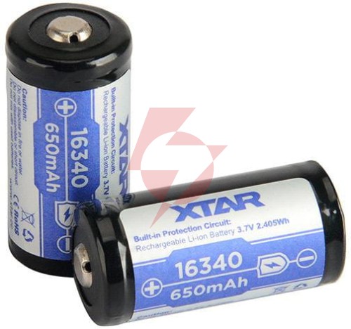 Akumulatorek 16340 / r-cr123 3,7v xtar 650mah (1 szt.) z zabezpieczeniem
