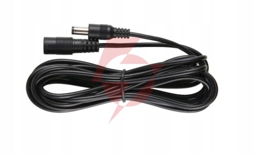 Przedłużacz dc 5.0m dwużyłowy 2x0.5mm2 w oplocie wtyk/gniazdo 2.1x5.5 mm