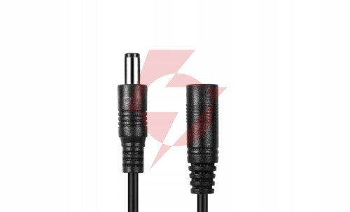 Przedłużacz dc 5.0m dwużyłowy 2x0.5mm2 w oplocie wtyk/gniazdo 2.1x5.5 mm