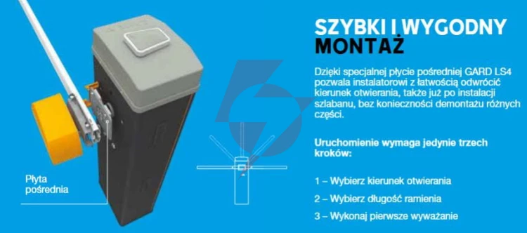 Szlaban came ls4 z ramieniem g0402 do 4m