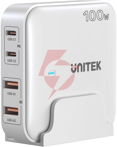 Unitek p1229awh01-eu ładowarka biurkowa gan 100w 2xusb-a 2xusb-c