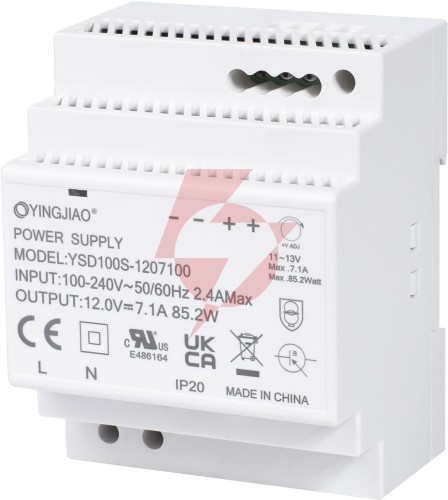 Zasilacz impulsowy na szynę din yingjiao ysd100s-1207100 12v/85w/7,1a