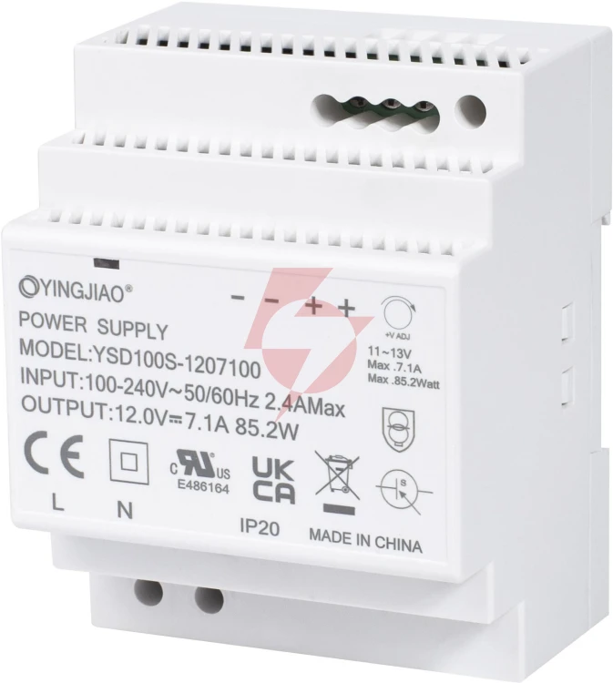 Zasilacz impulsowy na szynę din yingjiao ysd100s-1207100 12v/85w/7,1a