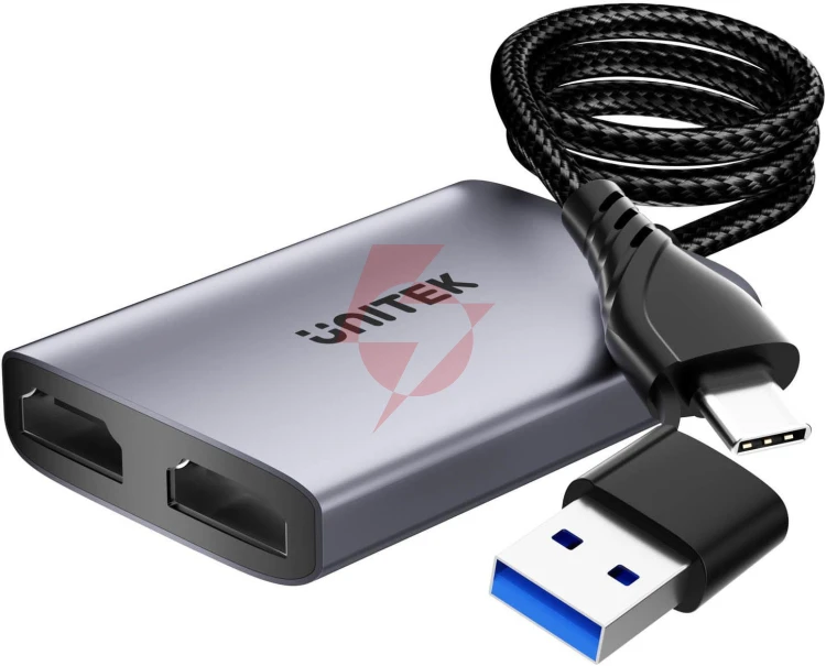 Unitek v1427a01 adapter usb/c/a na 2x hdmi mst fullhd