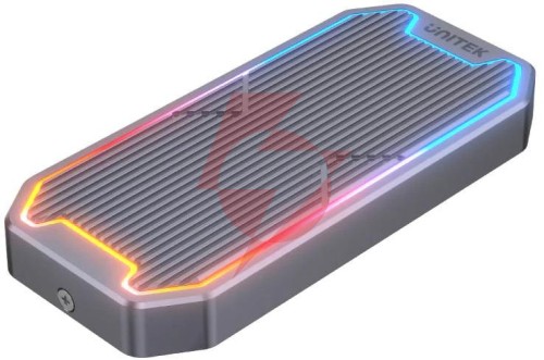 S1210b unitek obudowa dysku m.2 ssd nvme/sata 10gbps rgb