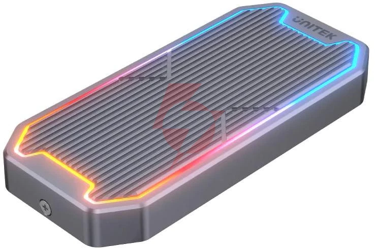 S1210b unitek obudowa dysku m.2 ssd nvme/sata 10gbps rgb