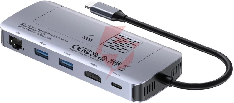 Unitek d1120a01 aktywny hub usb-c 10 gbps, obudowa na dysk m.2, hdmi