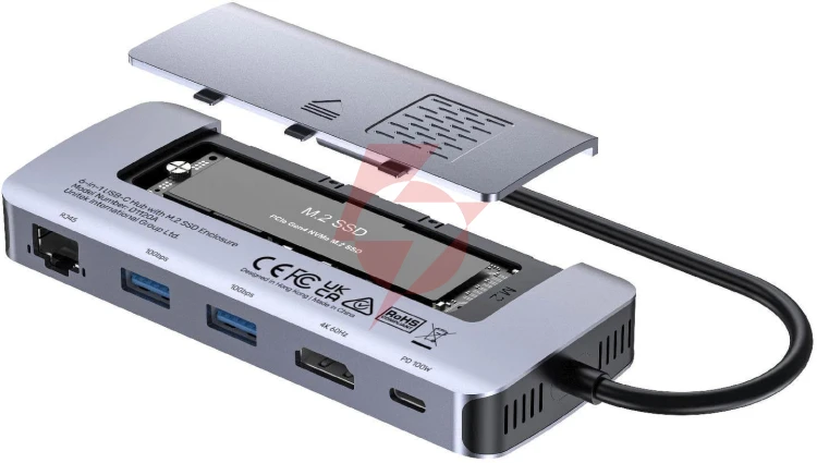 Unitek d1120a01 aktywny hub usb-c 10 gbps, obudowa na dysk m.2, hdmi