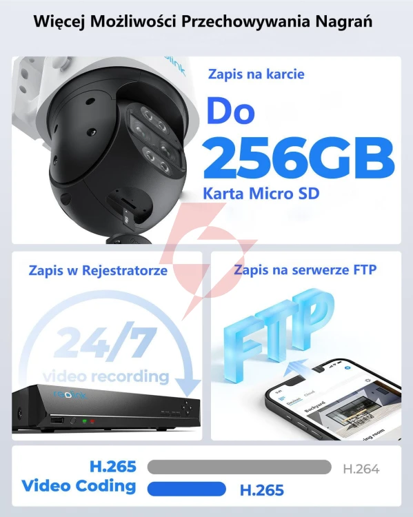 Kamera ip reolink trackmix wifi obrotowa series w760