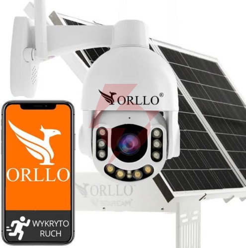 Kamera zewnętrzna obrotowa gsm na kartę sim orllo z7 pro + panel fotowoltaiczny sm6030 pro