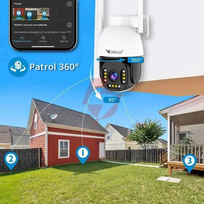 Kamera ip orllo zewnętrzna obrotowa zoom x10 4mpx orllo z9 ultra