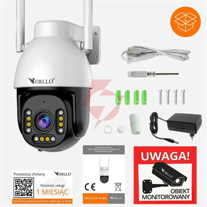 Kamera ip orllo zewnętrzna obrotowa zoom x10 4mpx orllo z9 ultra