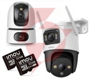 Zestaw 2 kamer ip imou ranger dual 10mp i cruiser dual 10mp z kartami pamięci 32gb