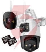 Zestaw 2 kamer ip imou bullet 3 5mp i cruiser dual 10mp z kartami pamięci 32gb