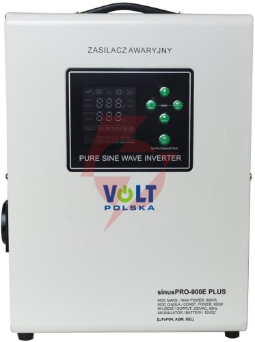Przetwornica volt polska sinuspro 900e plus 12v 600/900w lifepo4, menu