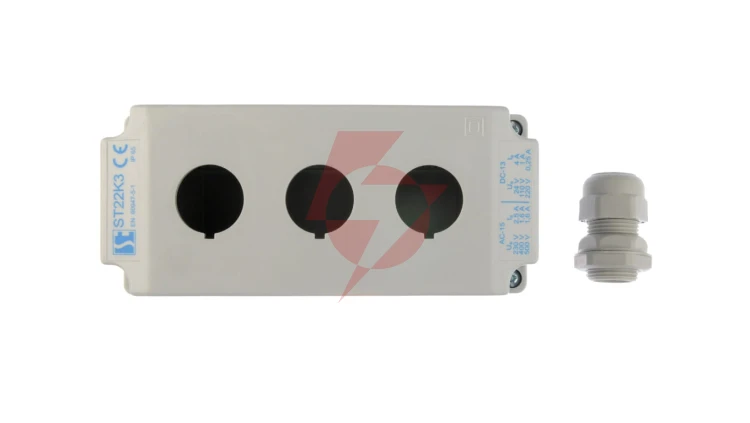 Obudowa kasety 3-otworowa 22mm szara IP65 ST22K300