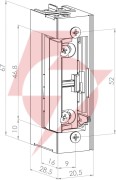 Elektrozaczep niskoprądowy symetryczny scot es-s1224n
