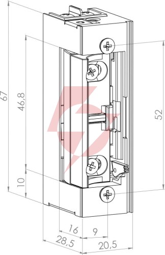 Elektrozaczep niskoprądowy symetryczny scot es-s1224n
