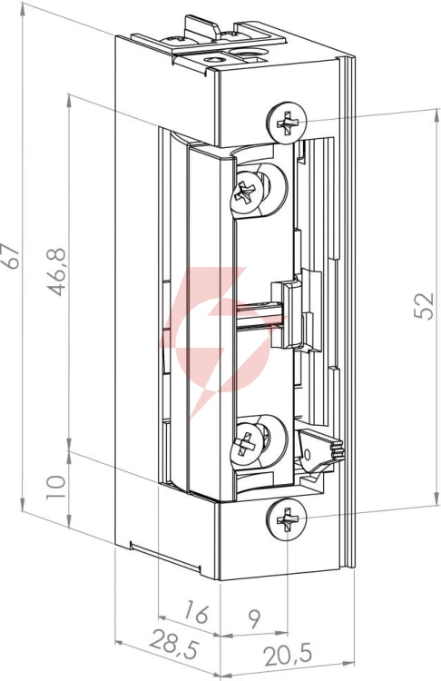 Elektrozaczep niskoprądowy symetryczny scot es-s1224n