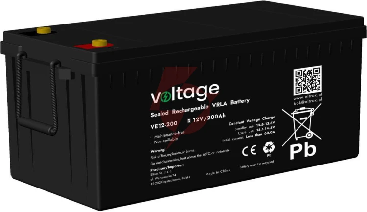 Akumulator agm voltage 12v 200ah ve12-200 (żywotność 6-9 lat)