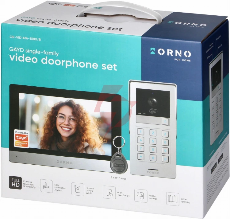 Wideoodomofon 2 żyłowy orno or-vid-ma-1080/b 