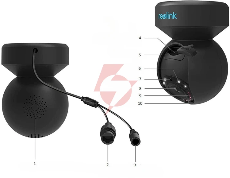 Kamera ip reolink e series e540 ptz 5mp wi-fi led czarna