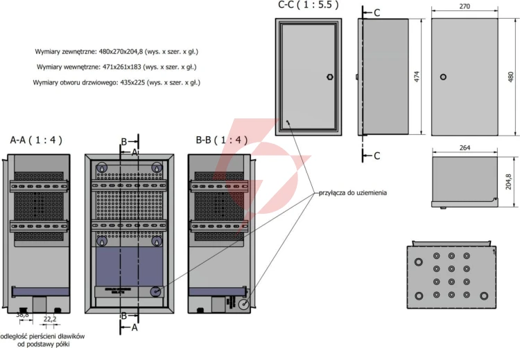 Abox-aluxl obudowa zewnętrzna atte ip66