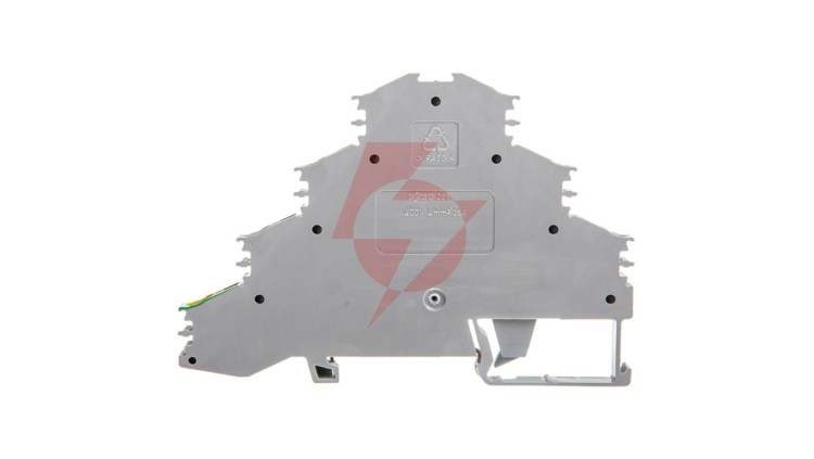 Złączka szynowa 4-piętrowa 4mm2 L1 L2 L3 PE szara 281-530