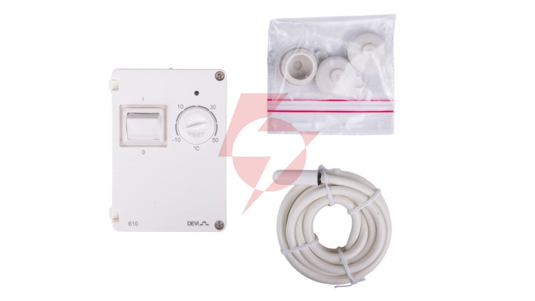 Termostat DEVIreg 610 230V 10A -10-50CIP44 biały 140F1080