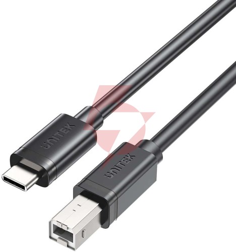 Kabel do drukarki unitek usb c na usb b 2.0 czarny 2m