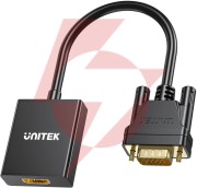 Unitek adapter vga na hdmi fullhd czarny 15cm