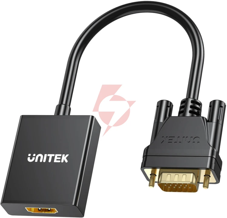 Unitek adapter vga na hdmi fullhd czarny 15cm