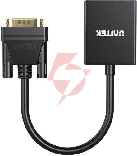 Unitek adapter vga na hdmi fullhd czarny 15cm