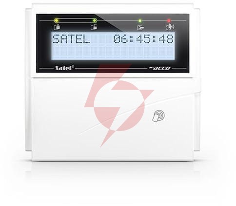 Satel manipulator lcd z czytnikiem kart zbliżeniowych 125 khz acco-klcdr-w