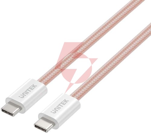 Kabel zwijany magnetycznie unitek usb c pd 100w różowy 1m