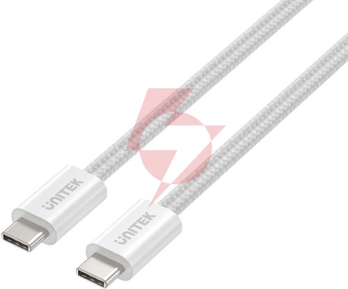 Kabel zwijany magnetycznie unitek usb c pd 100w biały 1m