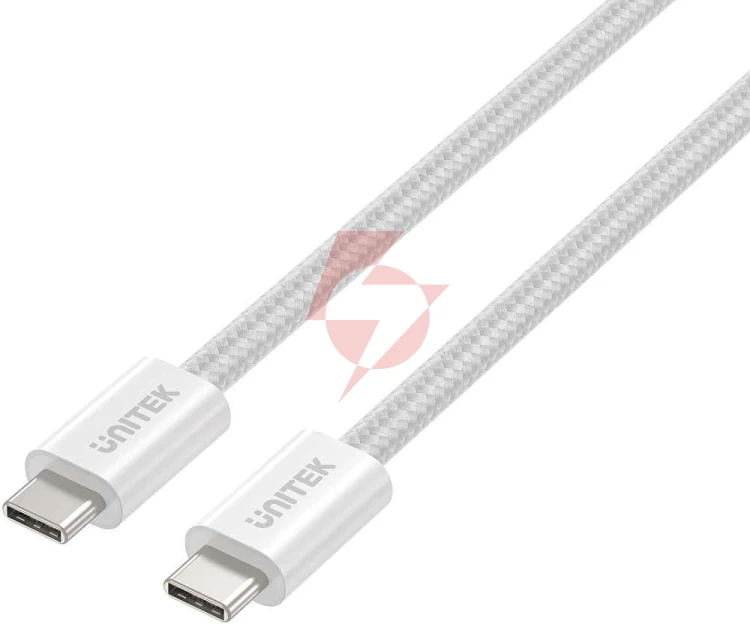 Kabel zwijany magnetycznie unitek usb c pd 100w biały 1m