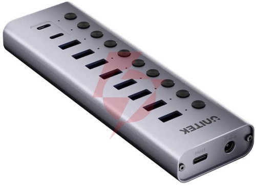 Unitek hub usb c/usb a 10w1 5gbps z włącznikami portów