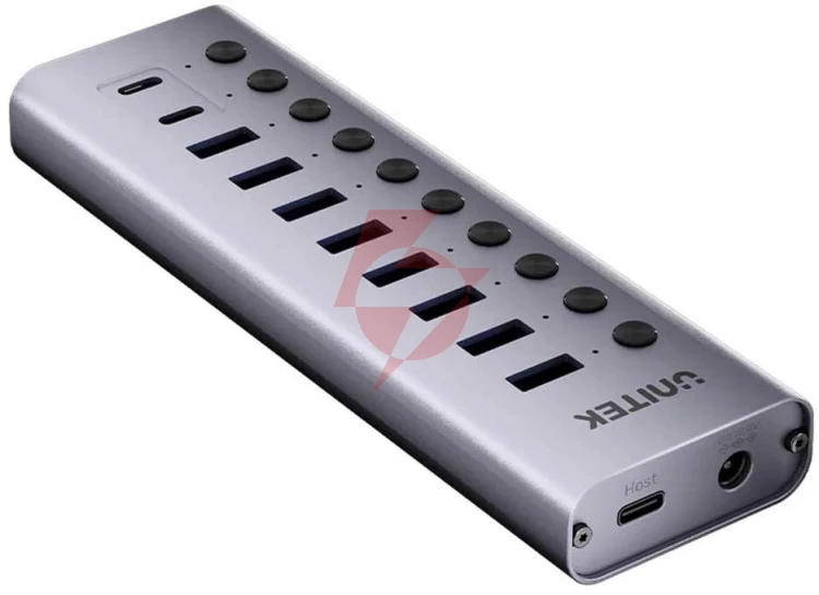 Unitek hub usb c/usb a 10w1 5gbps z włącznikami portów