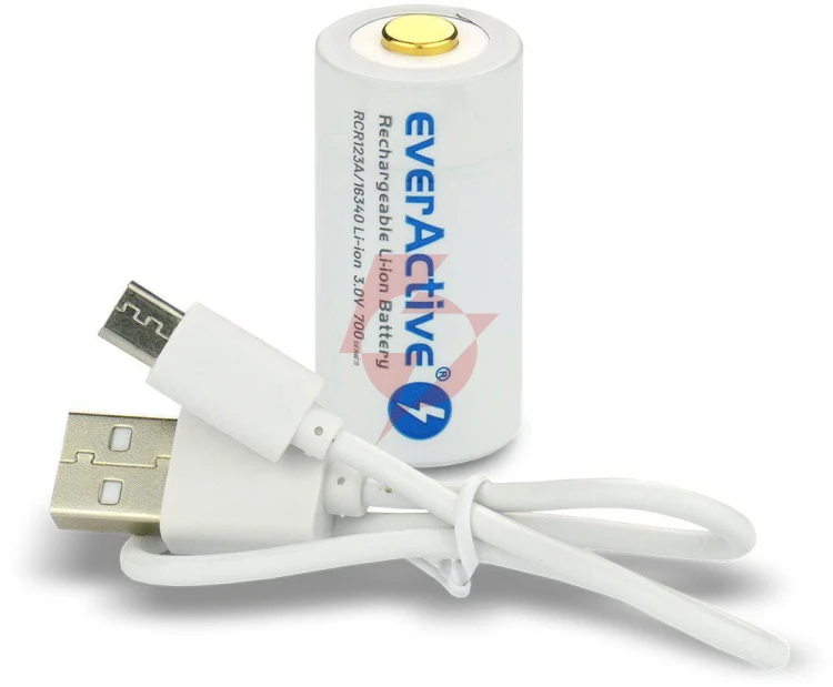 Akumulatorek 16340 / r-cr123 3v everactive 700mah (1 szt.) z zabezpieczeniem