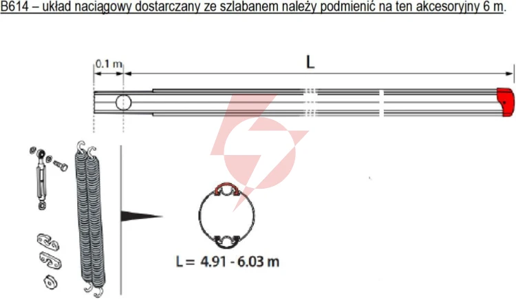 Szlaban faac b614 - zestaw z ramieniem "s" 6000mm