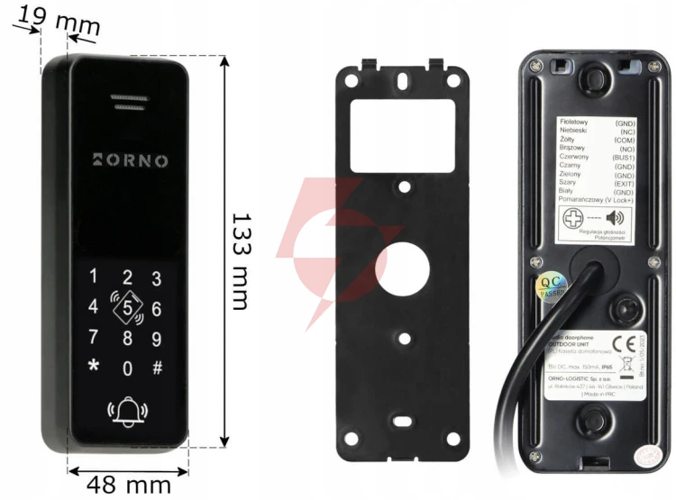 Zestaw domofon orno or-dom-ba-933/b