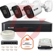 Zestaw monitoringu ip bcs basic 3x kamera bcs-b-tip15fr3(2.0) rejestrator z dyskiem