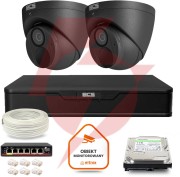 Zestaw monitoringu ip bcs point 2x kamera bcs-p-eip28fwr3-ai2-g rejestrator z dyskiem