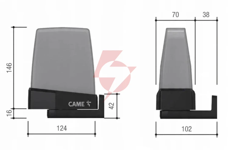 Lampa ostrzegawcza came krx1fxsy 24/230v żółta (806la-0030)