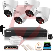 Zestaw monitoringu ip dahua 4 kamer ip 8mpx 4k dysk twardy