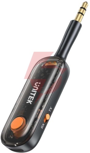 Unitek 2w1 adapter bluetooth 5.3 nadajnik/odbiornik audio zasięg 10m czarny