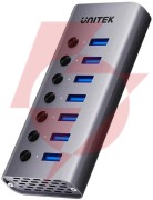 Unitek hub usb a 3.0 7w1, 5gbps z przełącznikami portów