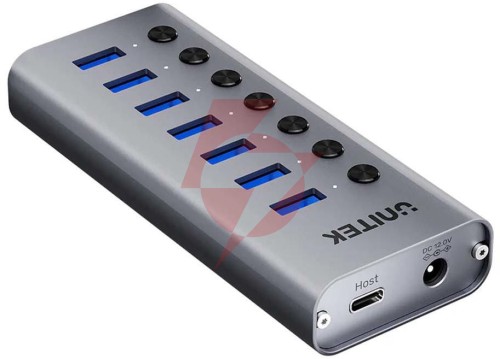 Unitek hub usb a 3.0 7w1, 5gbps z przełącznikami portów